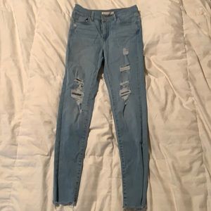 levi’s super skinny high rise jeans size 25